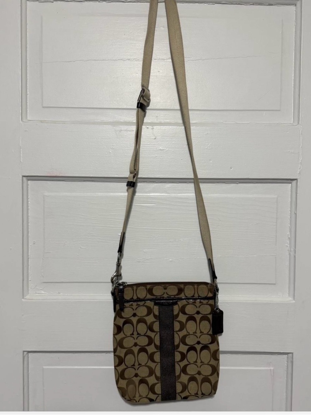 Coach Heritage Stripe Swingpack Crossbody Bag - Picture 8 of 10